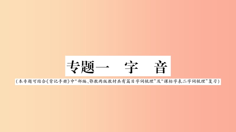 重庆市2019年中考语文 第1部分 语文知识及运用 专题1 字音课件.ppt_第2页