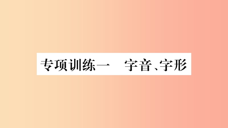 四川省2019年中考语文 专题1 字音 字形精练课件.ppt_第1页