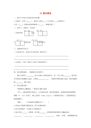 2019二年級語文上冊 課文6 19《霧在哪里》課時練習(xí) 新人教版.doc