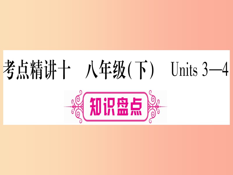 甘肃省2019中考英语 第一篇 教材系统复习 考点精讲10 八下 Units 3-4课件（新版）冀教版.ppt_第1页