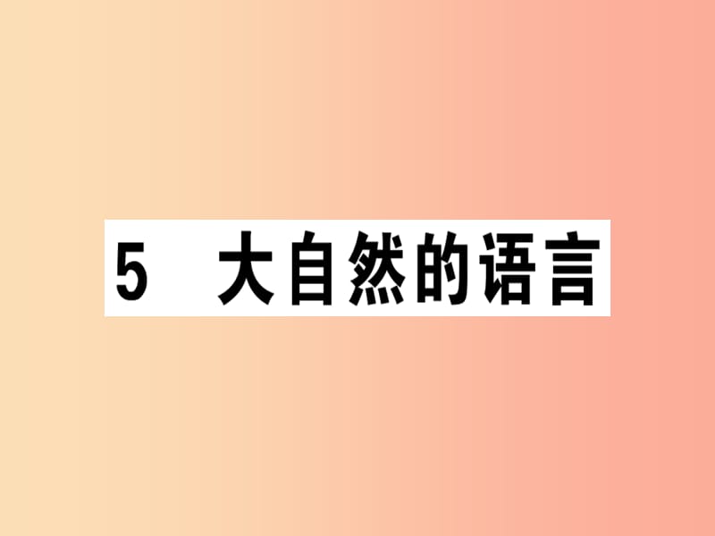 （安徽专版）2019春八年级语文下册 第二单元 5大自然的语言习题课件 新人教版.ppt_第1页