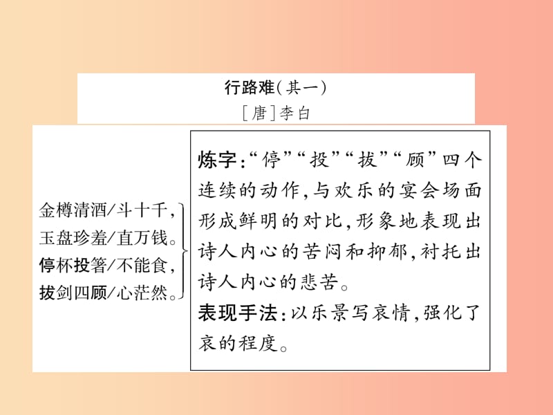 （百色专版）2019届中考语文总复习 专题5 古诗词曲赏析 九上教材古诗词曲知识梳理课件.ppt_第2页