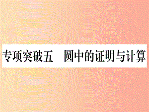 （貴州專版）2019中考數(shù)學總復(fù)習 第二輪 中檔題突破 專項突破5 圓中的證明與計算課件.ppt