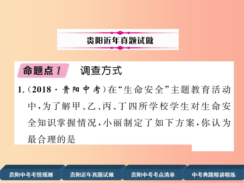 2019届中考数学总复习 第一部分 教材知识梳理 第8章 统计与概率 第1节 数据的收集、整理与描述（精讲）课件.ppt_第3页