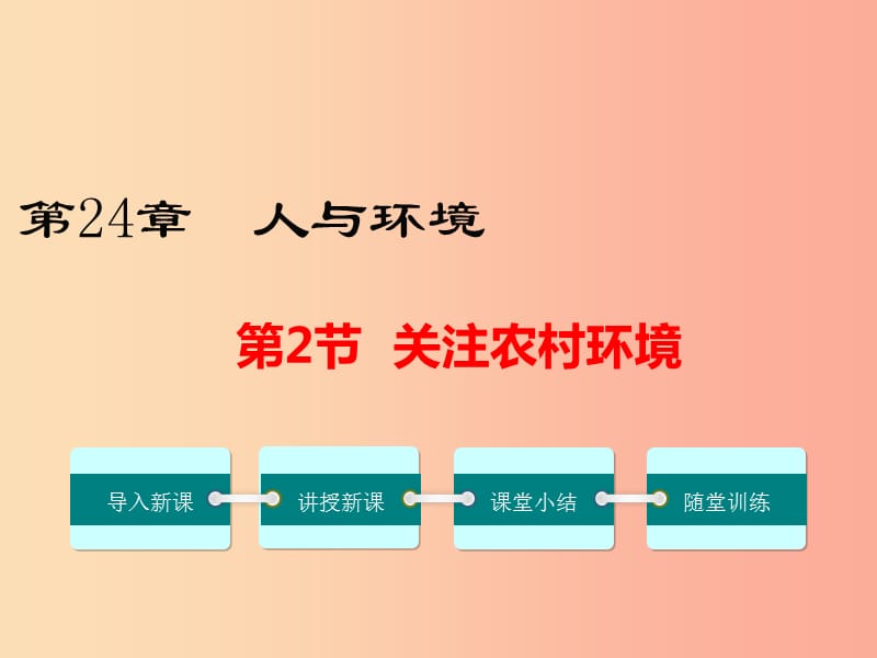 2019春八年级生物下册 第8单元 第24章 第2节 关注农村环境课件（新版）北师大版.ppt_第1页