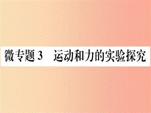 2019春八年級物理下冊 微專題3 運(yùn)動和力的實(shí)驗(yàn)探究習(xí)題課件 新人教版.ppt