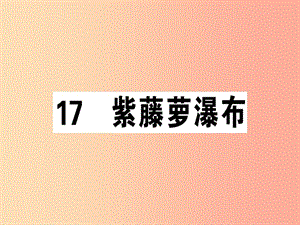 （廣東專版）2019春七年級語文下冊 第五單元 17 紫藤蘿瀑布習題課件 新人教版.ppt