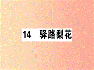 （廣東專版）2019春七年級(jí)語文下冊(cè) 第四單元 14 驛路梨花習(xí)題課件 新人教版.ppt