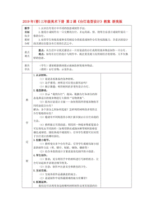 2019年(春)三年級美術(shù)下冊 第2課《臺燈造型設(shè)計(jì)》教案 浙美版.doc