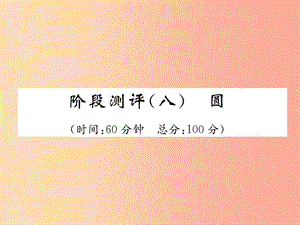 （宜賓專版）2019年中考數(shù)學(xué)總復(fù)習(xí) 第一編 教材知識梳理篇 第8章 圓階段測評（八）課件.ppt