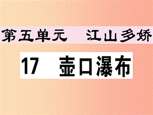 （江西專版）2019春八年級語文下冊 第五單元 17 壺口瀑布習題課件 新人教版.ppt