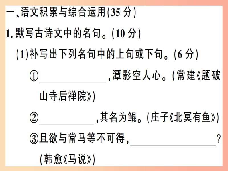 （安徽专版）2019春八年级语文下册 第五单元检测卷课件 新人教版.ppt_第2页