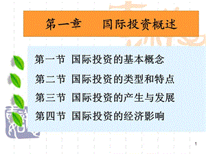 跨國公司與投資第一章國際投資概述ppt課件