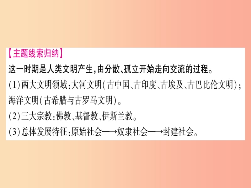 中考历史总复习 第一篇 考点系统复习 板块4 世界古、近代史 主题一 世界古代文明的产生与发展（精讲）课件.ppt_第3页