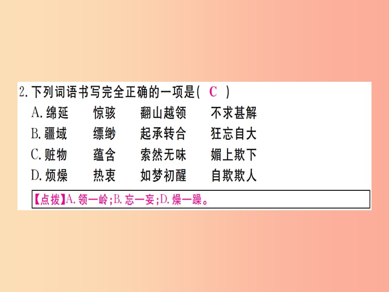 贵州专版2019年九年级语文下册中考模拟卷二课件新人教版.ppt_第3页