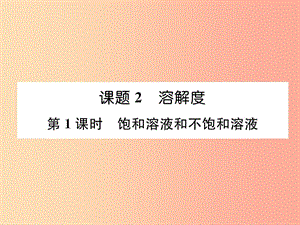 九年級化學(xué)下冊 第9單元 溶液 課題2 溶解度 第1課時 飽和溶液和不飽和溶液作業(yè)課件 新人教版.ppt