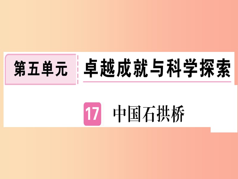 （河南專用）八年級(jí)語文上冊(cè) 第五單元 17 中國(guó)石拱橋習(xí)題課件 新人教版.ppt_第1頁