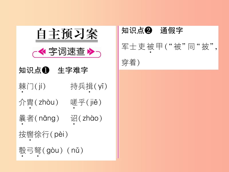 （毕节专版）2019年八年级语文上册 第六单元 23 周亚夫军细柳习题课件 新人教版.ppt_第2页