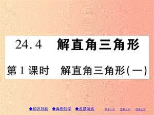 九年級數(shù)學上冊 第24章 解直角三角形 24.4 解直角三角形 第1課時 解直角三角形（一）習題課件 華東師大版.ppt