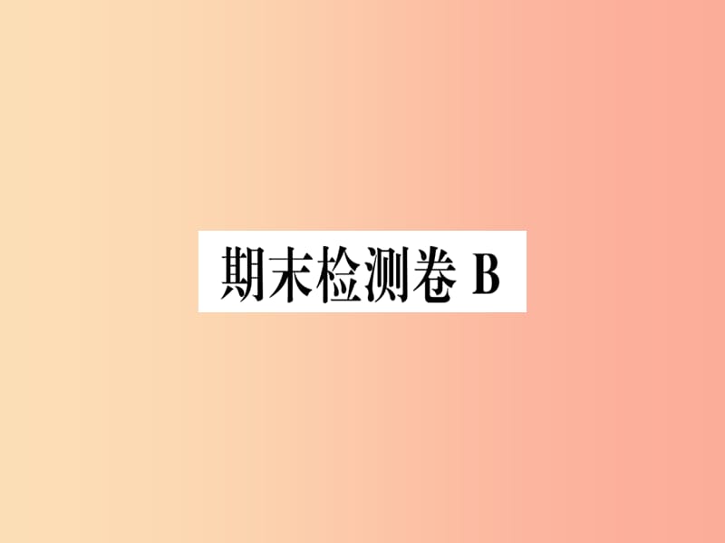 （武汉专版）2019年七年级语文上册 期末检测卷B习题课件 新人教版.ppt_第1页