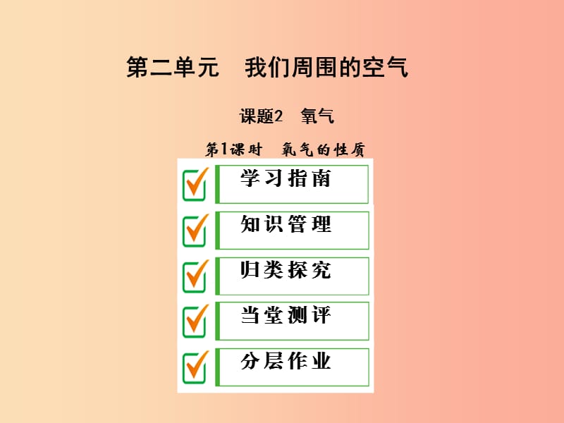 2019年秋九年级化学上册第二单元我们周围的空气课题2氧气第1课时氧气的性质课件 新人教版.ppt_第1页