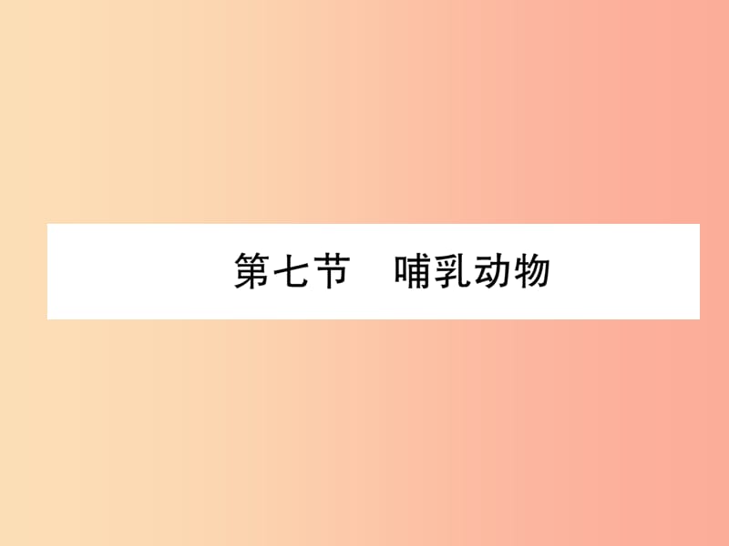 2019年八年级生物上册 5.1.7 哺乳动物作业课件 新人教版.ppt_第1页