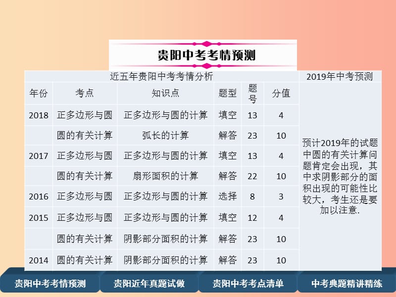 贵阳专版2019届中考数学总复习第一部分教材知识梳理第7章圆第3节正多边形与圆的有关计算精讲课件.ppt_第2页