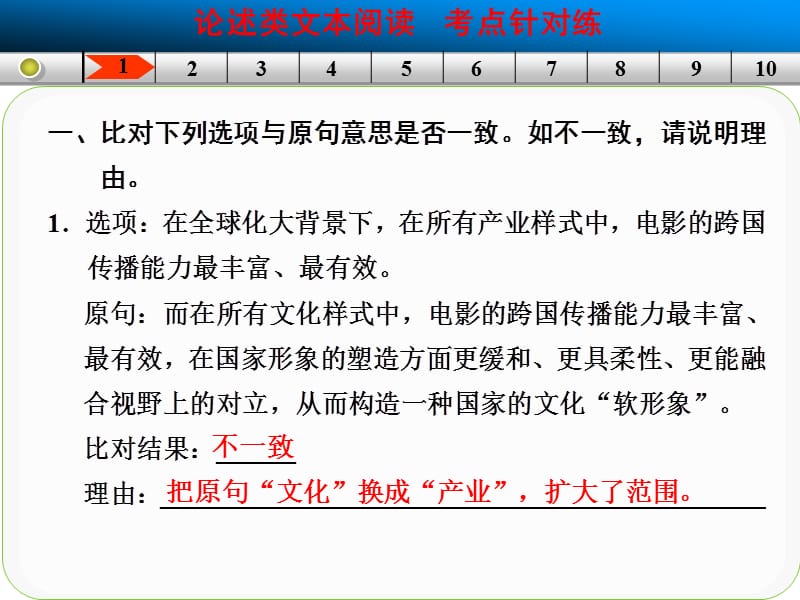 2014届高三语文一轮复习课件：论述考点针对练.ppt_第2页