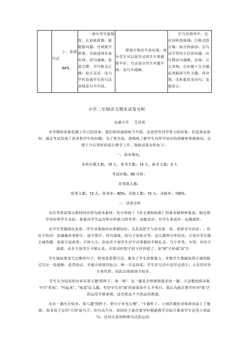 2019年二年级语文下册期末质量分析.doc_第2页