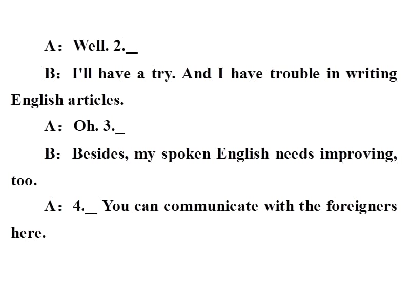 (人教版)中考英语总复习题型训练：补全对话.ppt_第3页