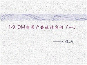 DM折頁(yè)廣告設(shè)計(jì)實(shí)訓(xùn).ppt