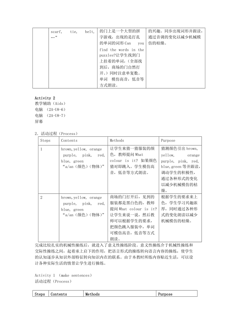 2019年二年级英语上册 Unit 8 Clothes教案之一 沪教牛津版.doc_第3页