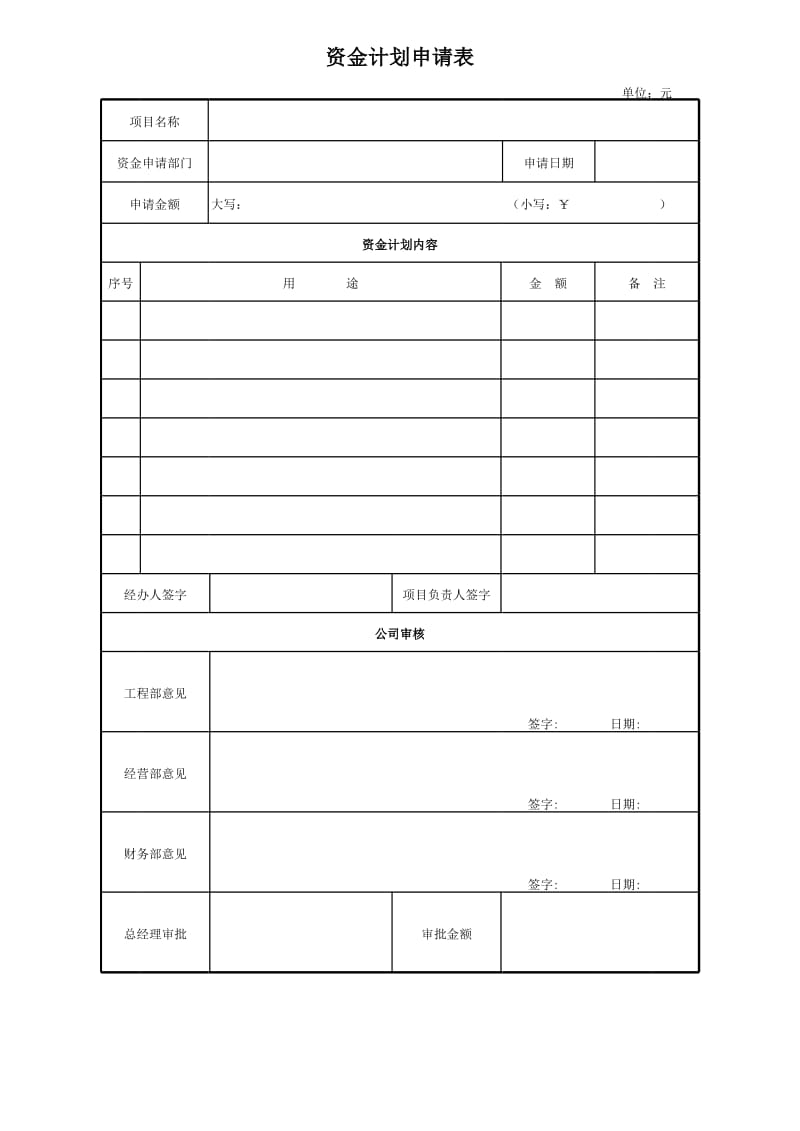 资金计划申请表_第1页