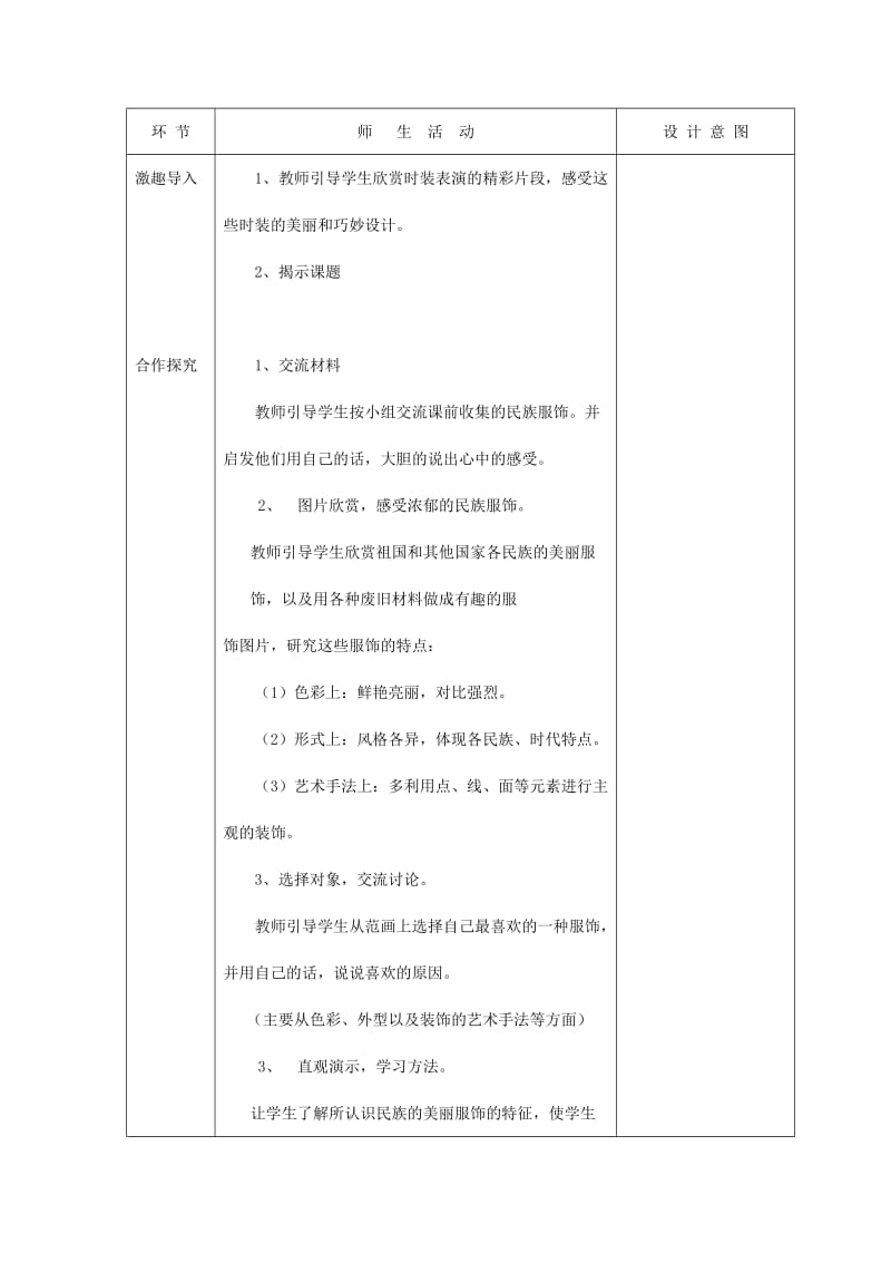 2019年五年级美术上册 有趣的服饰教案2 苏少版.doc_第2页