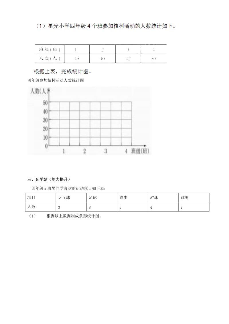 2019年四年级数学上册 六 条形统计图学案(新版)西师大版.doc_第2页