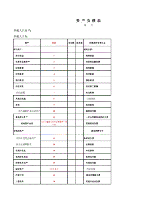 資產(chǎn)負(fù)債表一般