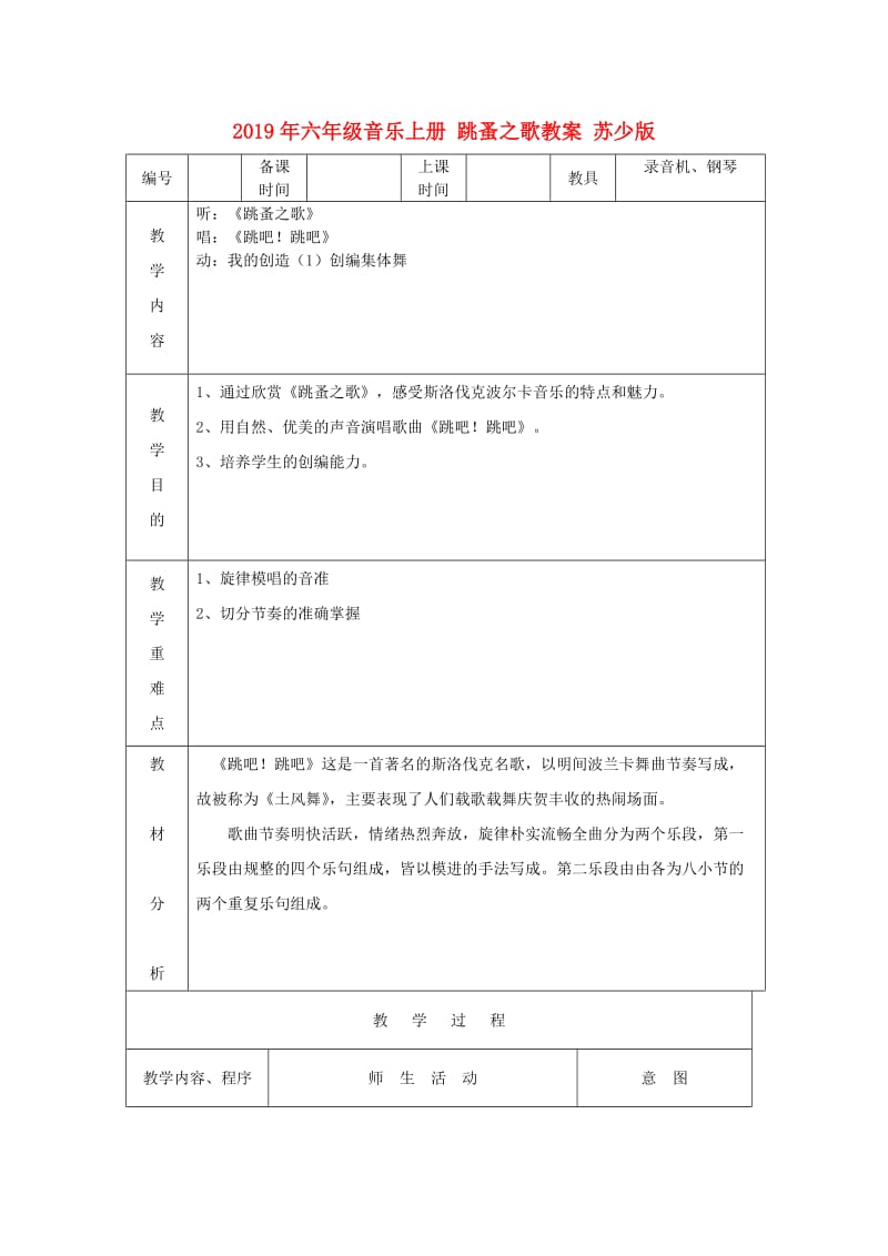 2019年六年级音乐上册 跳蚤之歌教案 苏少版.doc_第1页