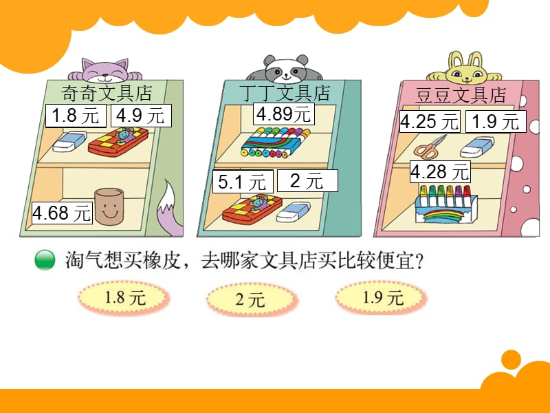 2015北师大版数学三年级上货比三家.ppt_第3页