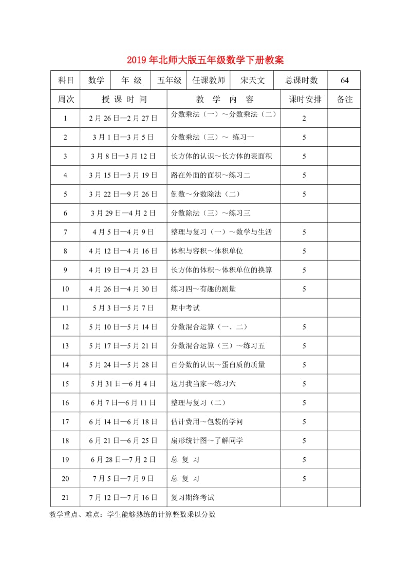 2019年北师大版五年级数学下册教案.doc_第1页