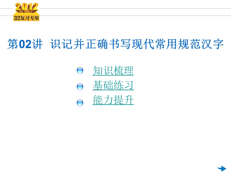 2012《3年高考2年模拟》一轮复习专用课件：第02讲字形(共23张).ppt_第2页