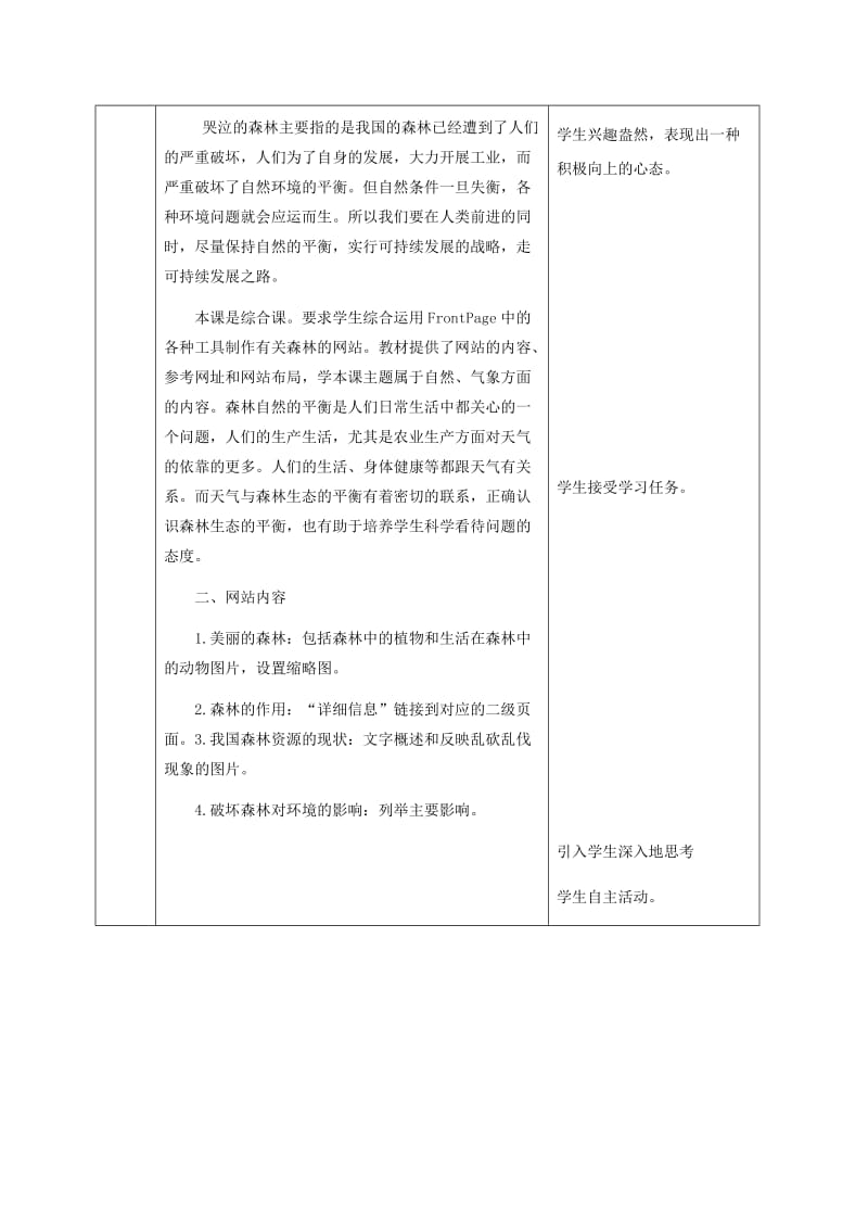 2019年六年级信息技术下册二十哭泣的森林1教案冀教版.doc_第2页