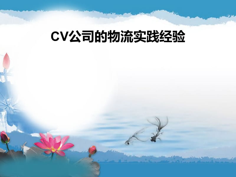 CV公司的物流实践经验.ppt_第1页