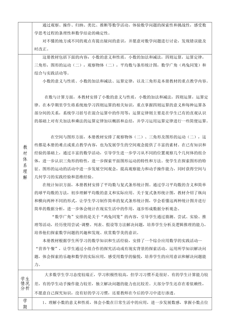 2019年四年级数学下册教学计划教案.doc_第2页