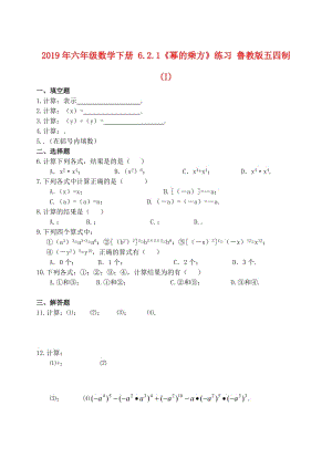 2019年六年级数学下册 6.2.1《幂的乘方》练习 鲁教版五四制 (I).doc