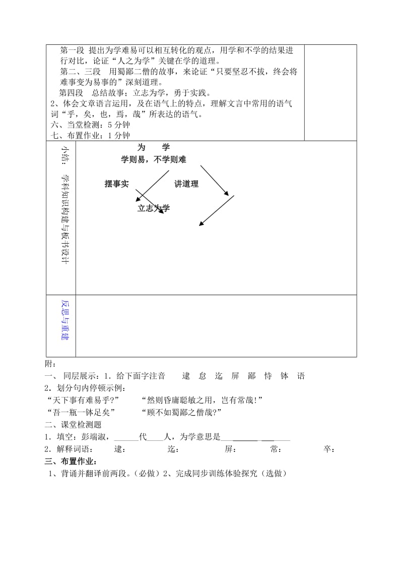 2019年六年级语文下册 6 为学（第1课时）教学设计 鲁教版五四制.doc_第2页