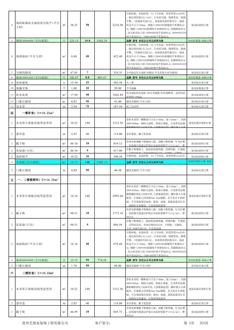 装修公司预算模板公式齐全_第2页