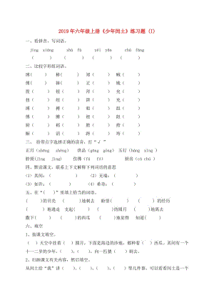 2019年六年級(jí)上冊(cè)《少年閏土》練習(xí)題 (I).doc