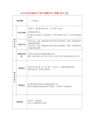 2019年五年級語文下冊《頂碗少年》教案 語文A版.doc