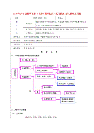 2019年六年級數(shù)學下冊 9《幾何圖形初步》復習教案 新人教版五四制.doc