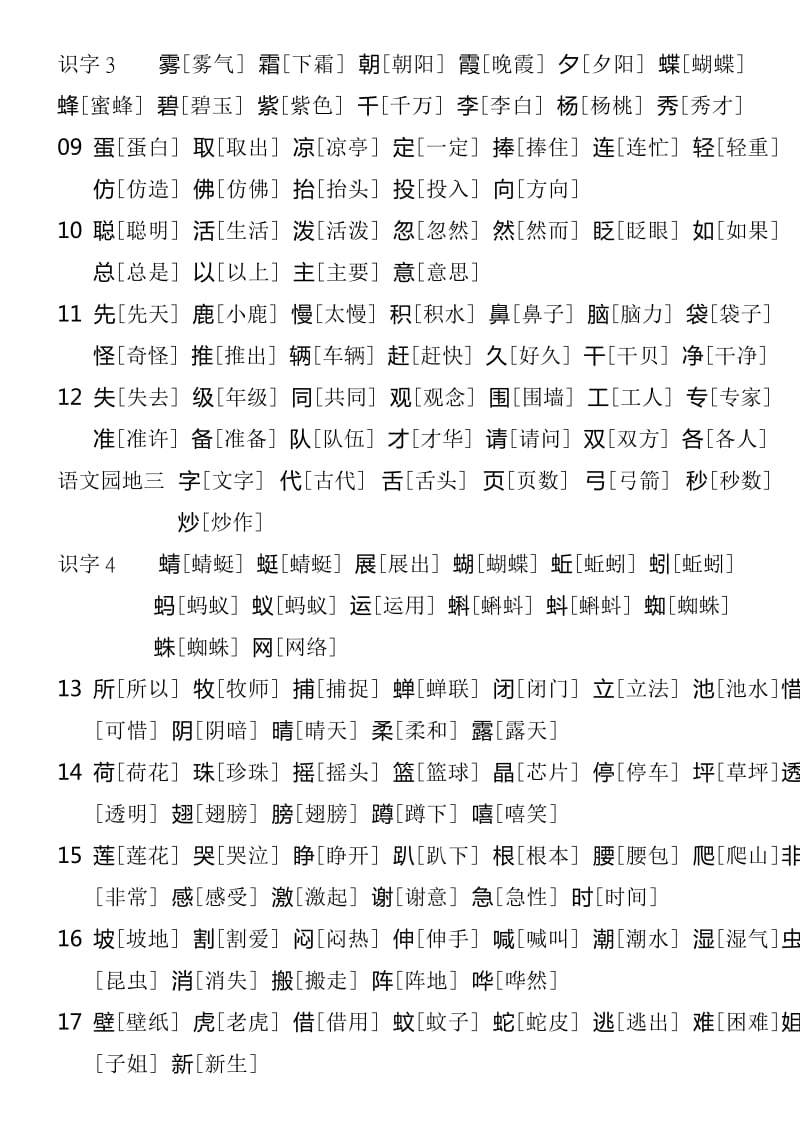 2019年人教版小学一年级下学期生字表组词共550个字.doc_第2页